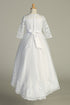 Girls Sequin Embroidered Train Tulle Communion Dress 6-14